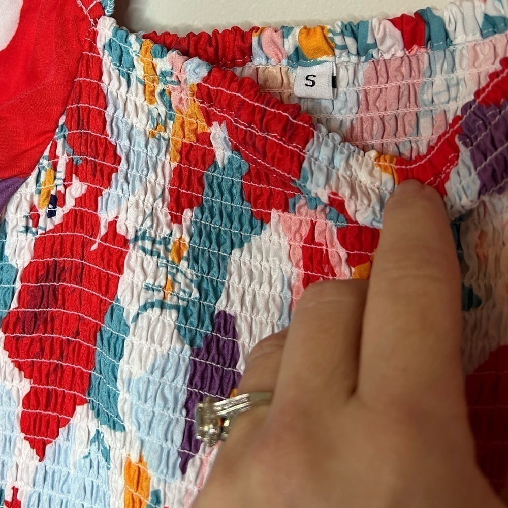 Floral Print Smocked Maxi Dress Size S - Picture 8 of 11